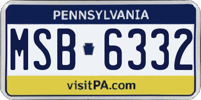 PA license plate MSB6332