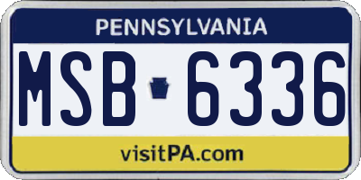 PA license plate MSB6336