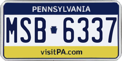 PA license plate MSB6337