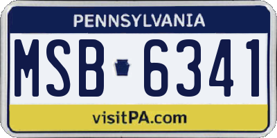 PA license plate MSB6341