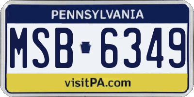 PA license plate MSB6349