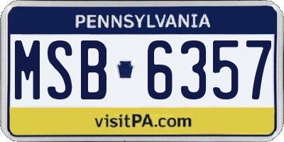 PA license plate MSB6357