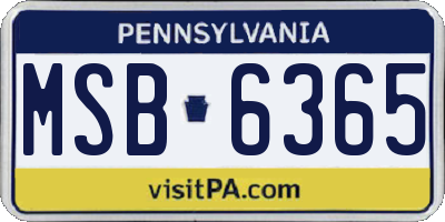 PA license plate MSB6365
