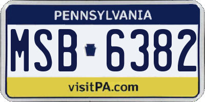 PA license plate MSB6382