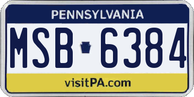 PA license plate MSB6384