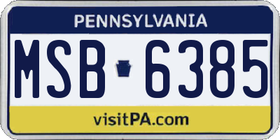 PA license plate MSB6385
