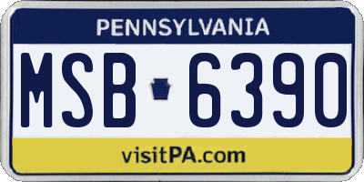 PA license plate MSB6390