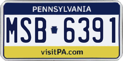 PA license plate MSB6391