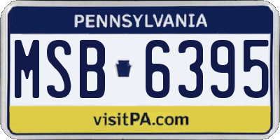 PA license plate MSB6395