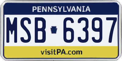 PA license plate MSB6397