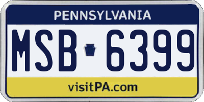 PA license plate MSB6399