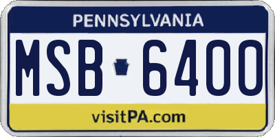 PA license plate MSB6400