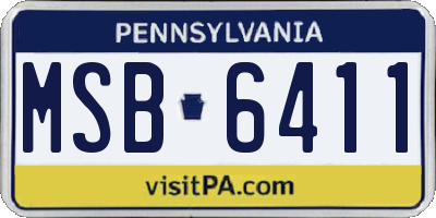 PA license plate MSB6411
