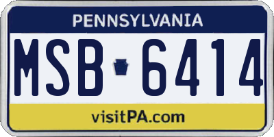 PA license plate MSB6414