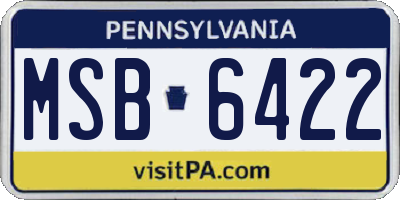PA license plate MSB6422