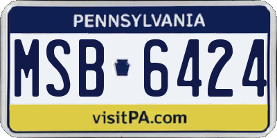 PA license plate MSB6424