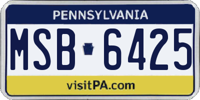 PA license plate MSB6425
