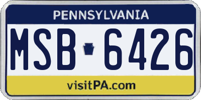 PA license plate MSB6426
