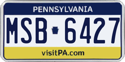 PA license plate MSB6427