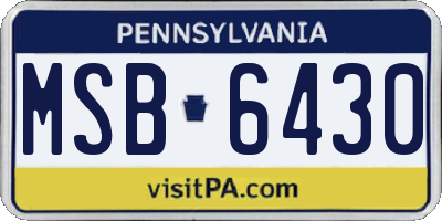 PA license plate MSB6430