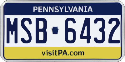 PA license plate MSB6432