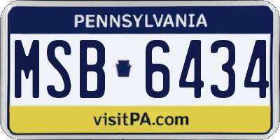 PA license plate MSB6434