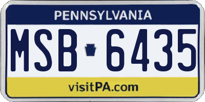 PA license plate MSB6435