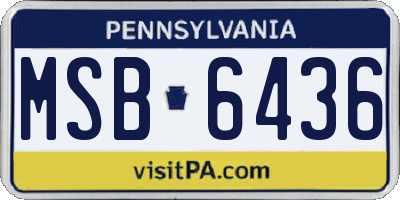 PA license plate MSB6436