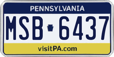 PA license plate MSB6437