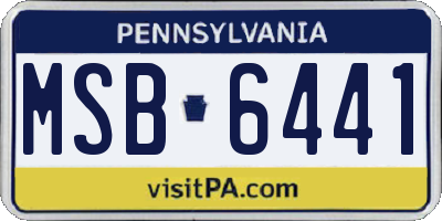 PA license plate MSB6441