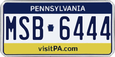 PA license plate MSB6444