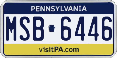 PA license plate MSB6446