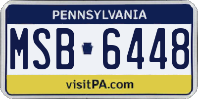 PA license plate MSB6448