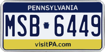 PA license plate MSB6449
