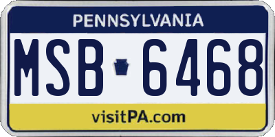 PA license plate MSB6468