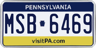 PA license plate MSB6469