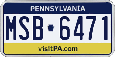 PA license plate MSB6471