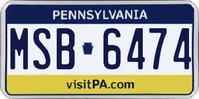 PA license plate MSB6474