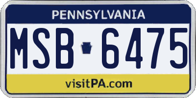PA license plate MSB6475
