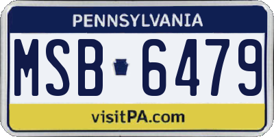 PA license plate MSB6479