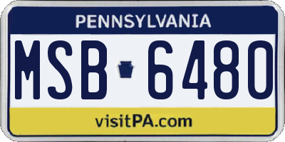 PA license plate MSB6480