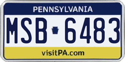 PA license plate MSB6483