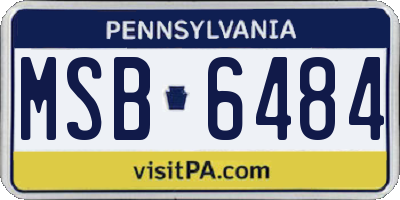 PA license plate MSB6484