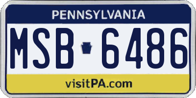PA license plate MSB6486