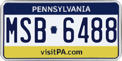 PA license plate MSB6488