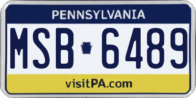PA license plate MSB6489