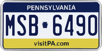 PA license plate MSB6490