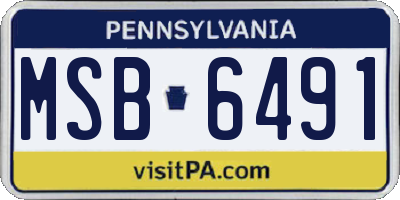 PA license plate MSB6491