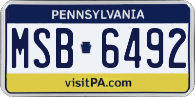 PA license plate MSB6492