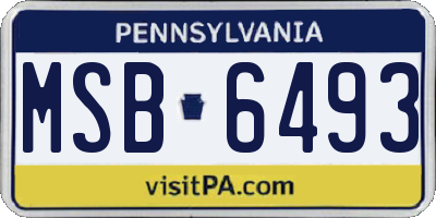 PA license plate MSB6493